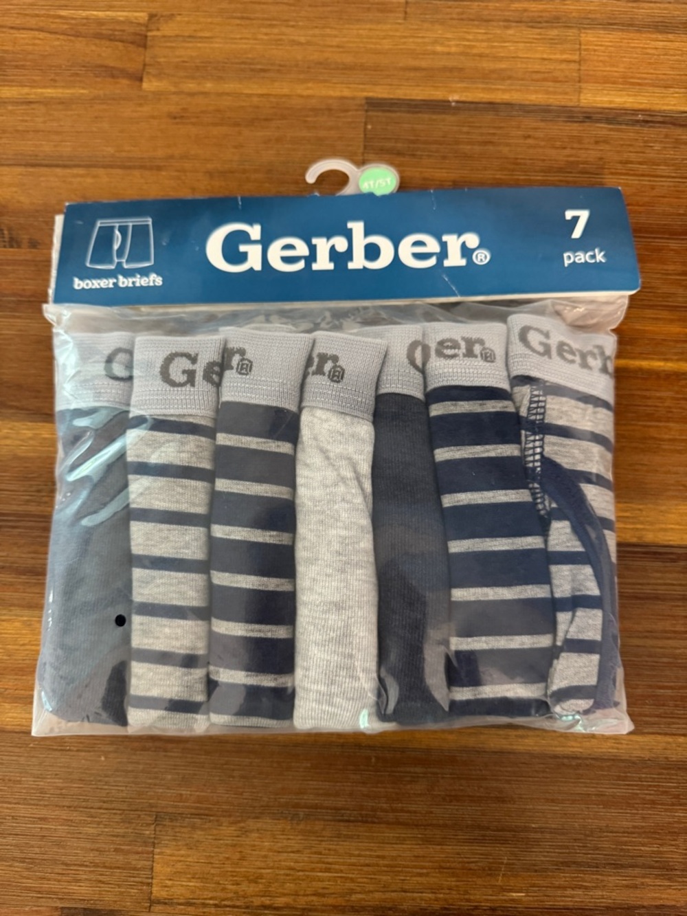 Gerber Boys Navy & Gray Boxer Briefs - 7 Pack (Striped and Solid)